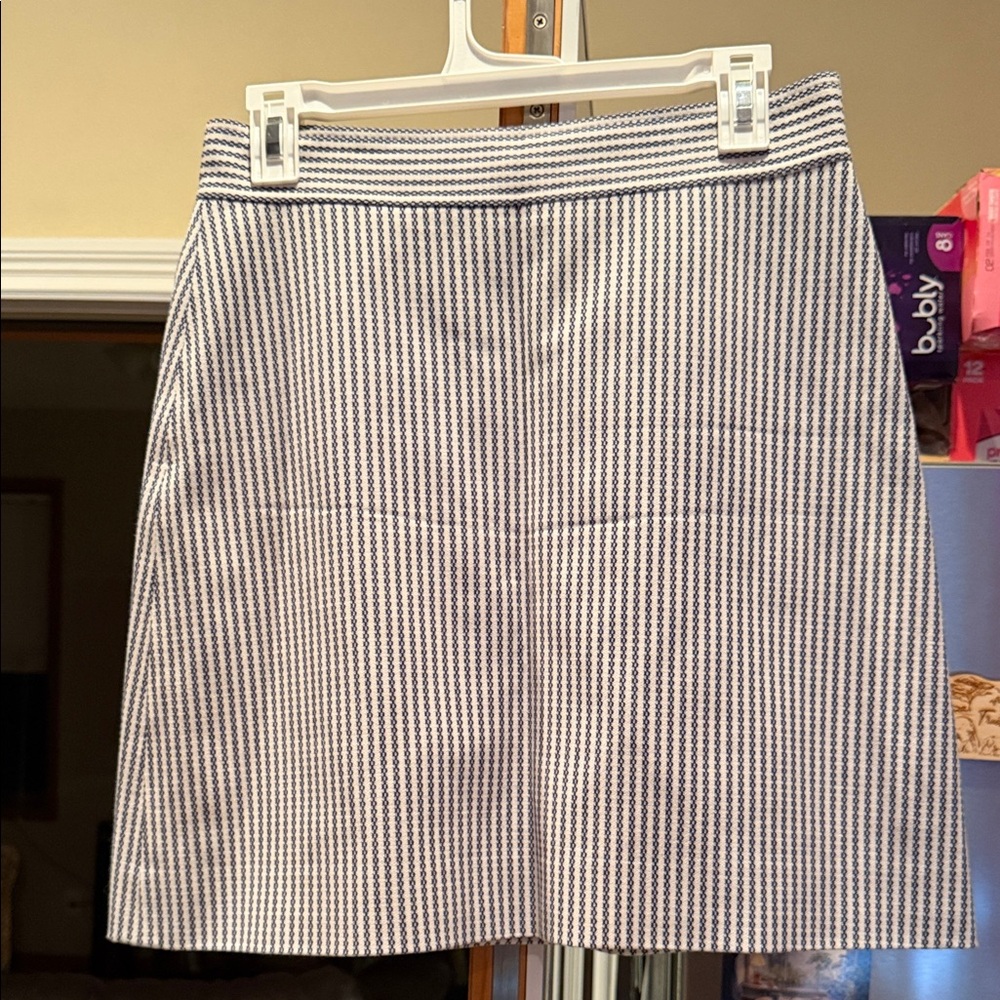 Theory Navy and White A-Line Skirt